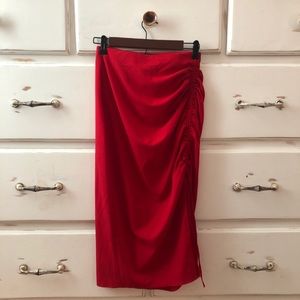 Zara red slit midi skirt❤️